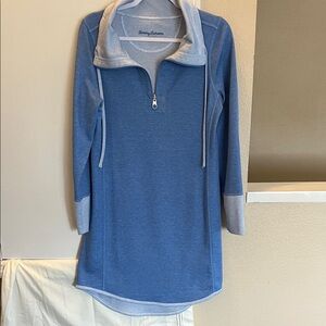 Tommy Bahama Blue Long Sleeve Quarter-Zip Top